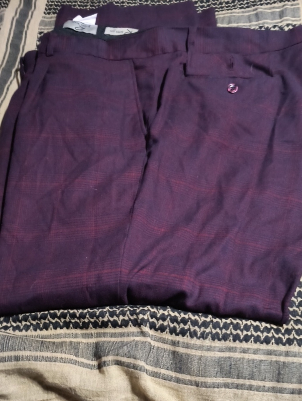 R O S S I M A N Men's Plum Dress Pants — Classic Tailored Fit